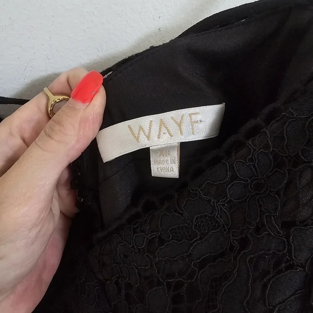 Wayf black lace bodice wide leg jumpsuit - Picture 9 of 12